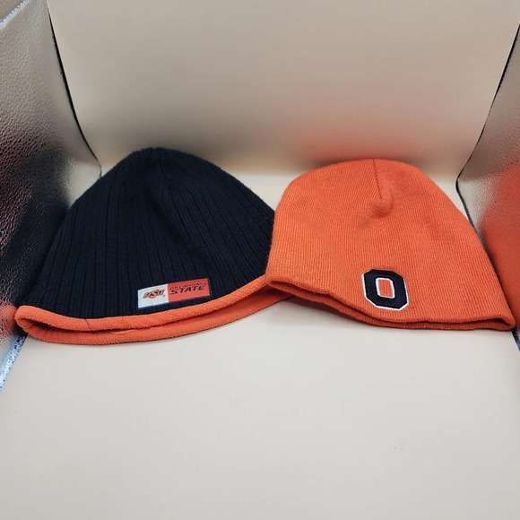 Nike Other - 2 Oklahoma State Beanie Winter Hats Nike Reversible & Top Of The World Orange